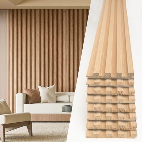 Art3d 108 x 5.7 Inch Slat Solid Wood Wall Paneling by Art3d
