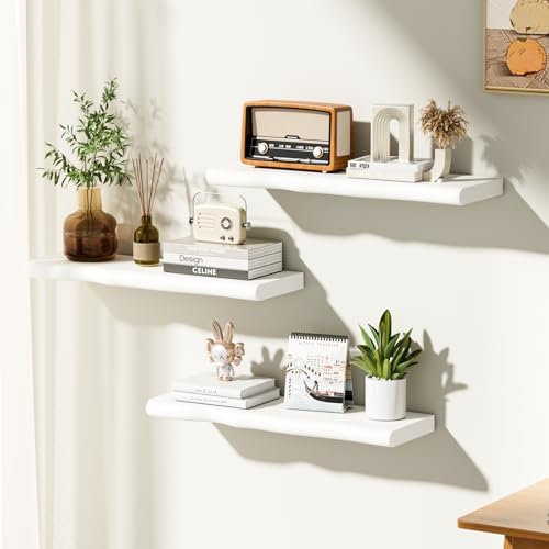 Organic Wavy Edge Floating Shelves, Hidden Brackets, 2 Pack 24 in - Image 2