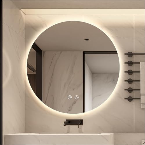 32" H x 32" W Frameless Round LED Backlit Mirror by SIEANE
