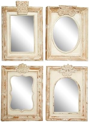 Deco 79 Wood Floral Carved Acanthus Wall Mirror - Image 4