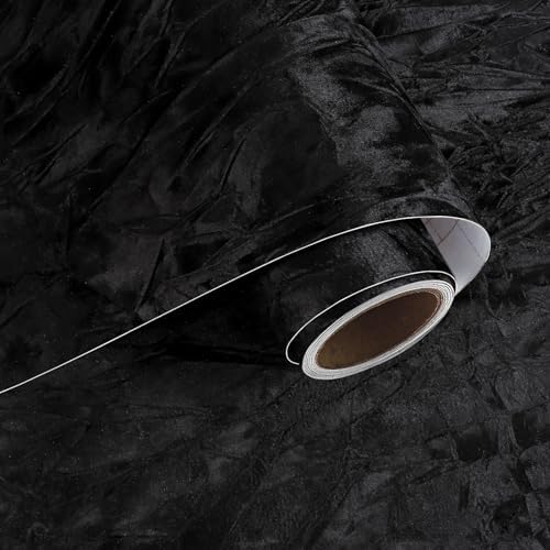 VaryPaper 15.7" x 78.7" Black Velvet Flocking Contact Paper Self Adhesive Felt by VaryPaper