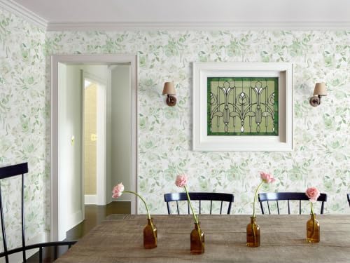 Ismoon Green Floral Peel Stick Wallpaper Boho Stick on Wallpaper - Image 7