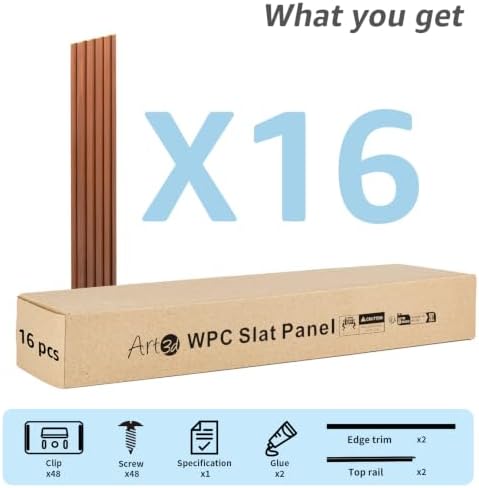 Art3d 48 x 6 Inch WPC Wood Slat Wall Panels, 3D Wall Accents - Image 5