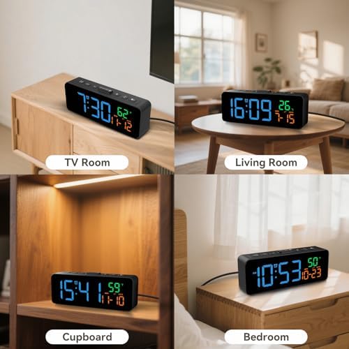 Netzu 3-in-1 Digital Clocks for Living Room, Small & Compact Alarm Clock - Image 6