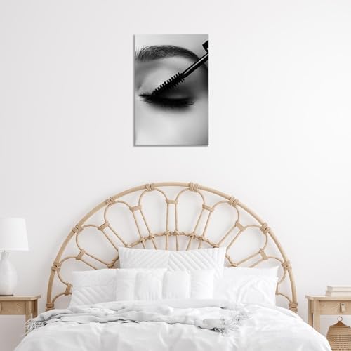 Black And White Magazine Cover Posters Female Eyelashes Canvas Wall Art - Image 4