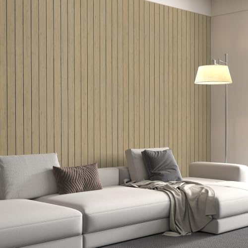 CHIHUT 24"x197" Wide Size Flexible Wood Slat Wall Panels Peel and Stick Thick - Image 5