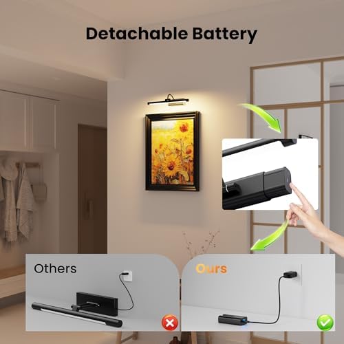 2 Pack Picture Lights for Wall 6000mAh - Image 3