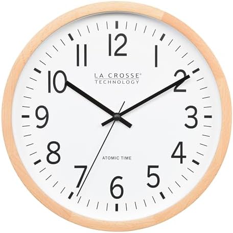 La Crosse Technology 404-53707-INT 12.8-Inch Beech Wood Atomic Analog Wall Clock by LaCrosseTechnology