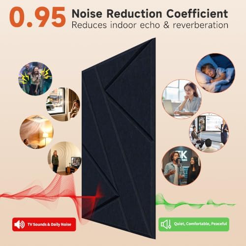Acoustic Panels with Self Adhesive, 11.8”x11.8”, 24 Pack - Image 5