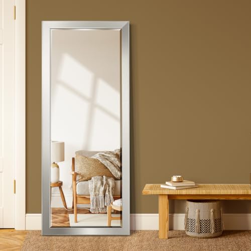 Renditions Gallery Full Length Mirror Silver Wood Frame Full Body Wall Mounted - Image 3