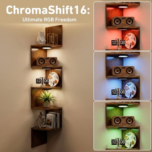 HAAYOT Corner Shelf Wall Mounted: 5-Tier Floating Shelves - Image 3