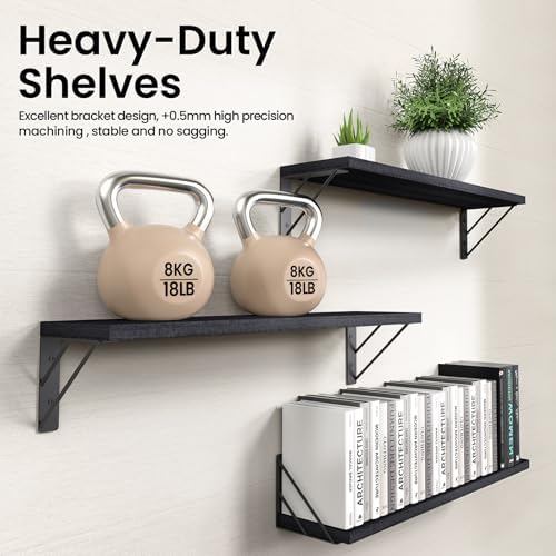 BAYKA 36 Inch Long Wall Mounted Floating Shelves - Image 5