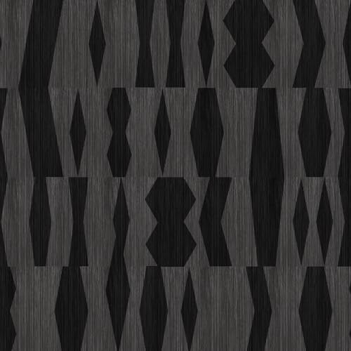 Modern Geometric Peel and Stick Wallpaper – Black and Dark Grey Textured by Vinjiasin