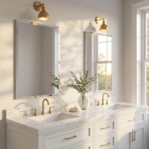 22x30 Inch Frameless Bathroom Mirror, Rectangular Beveled Wall Mirror - Image 5
