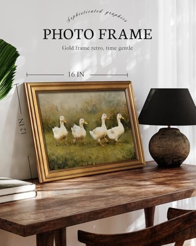 VIYYIEA Vintage White Ducks Oil Painting Wall Art, 12X16 Inch - Image 5
