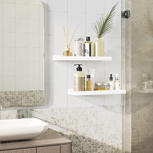 Love-KANKEI 17" White Floating Wall Shelves - Image 2