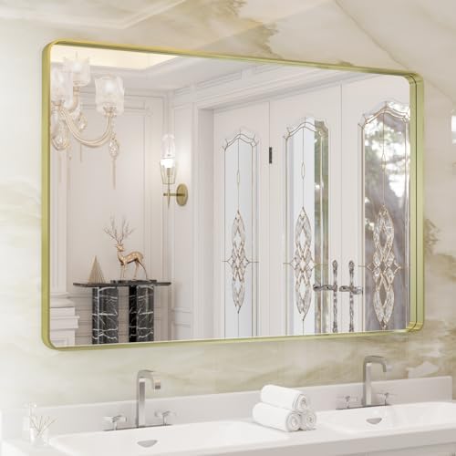 WEER Gold Bathroom Vanity Mirror 40X30 Inch by WEER