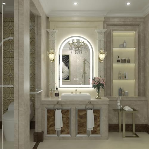24x36 Inch Arched LED Mirror for Bathroom - Image 2