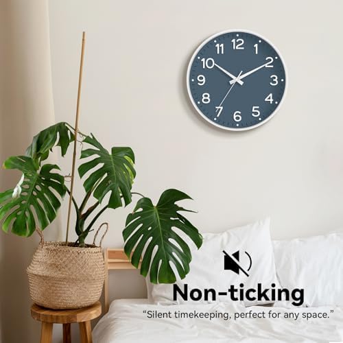 Roymnie 14 Inch Wall Clock Battery Operated Silent Non Ticking Analog - Image 4