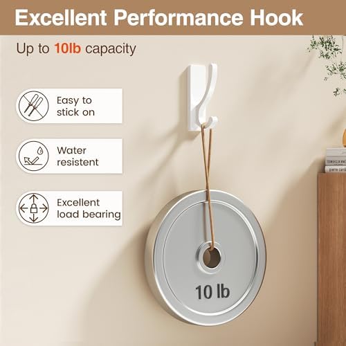 pickpiff Adhesive Wall Hooks for Coat/Towel, Hold 13LB - Image 3
