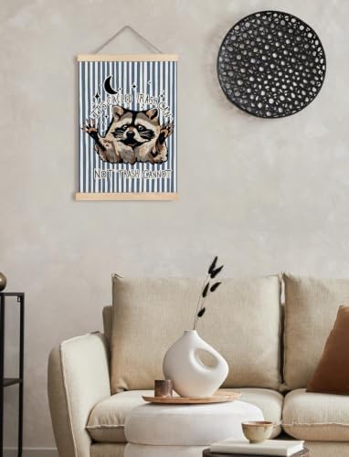 Funny Blue Striped Motivational Raccoon Poster Wall Art Framed 12x16in - Image 4