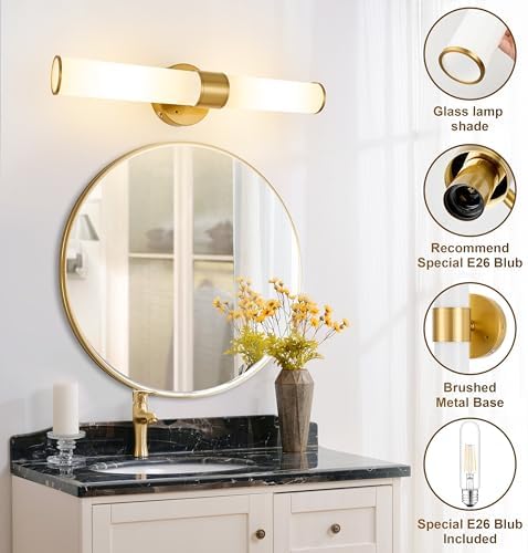Gold Battery Operated Wall Sconces Set of 2 - Image 3