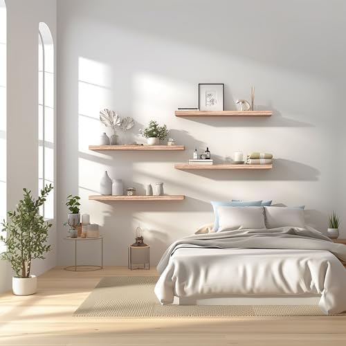 24 Inch Light Wood Floating Shelves - Image 7