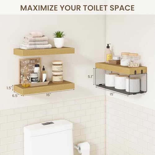 Acovy 16in Bathroom Floating Shelves - Image 3