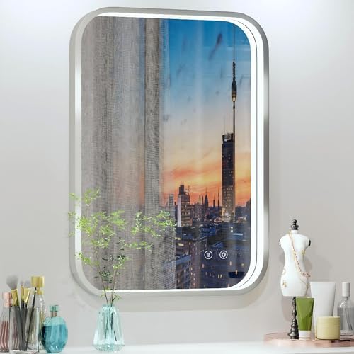 20"x28" Silver LED Bathroom Mirror by JSneijder
