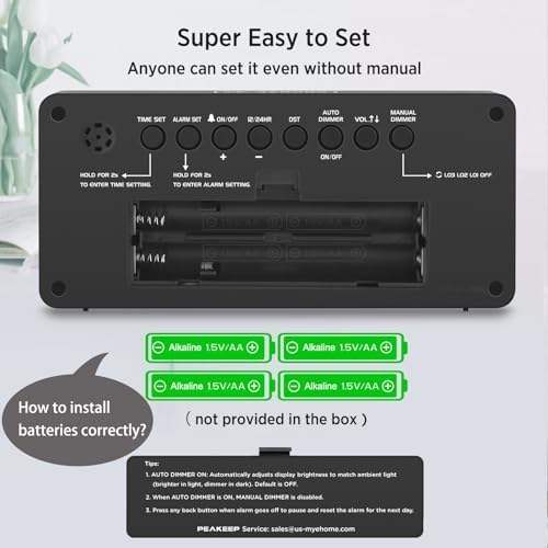 Peakeep Battery Operated Digital Alarm Clock - Image 6