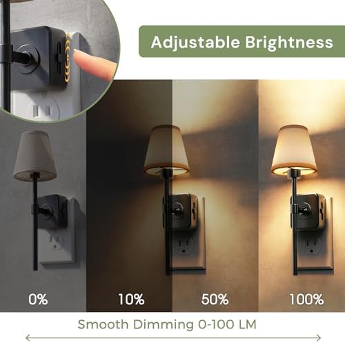 L LOHAS LED Night Light, Premium Fabric Linen Shade Plug in Night Light - Image 3