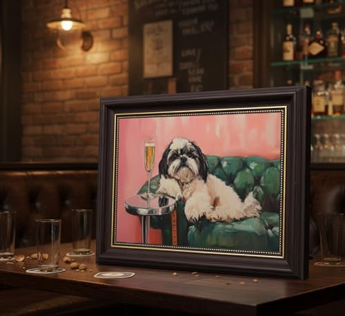 Dark Brown Framed-Funny Dog Wall Art, Whimsical Dog - Image 6
