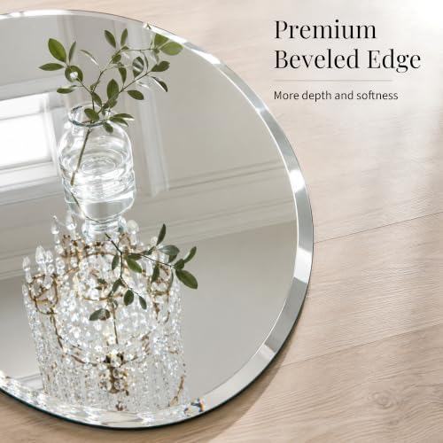 20x28 Inch Oval Frameless Beveled Wall Mirror - Image 4
