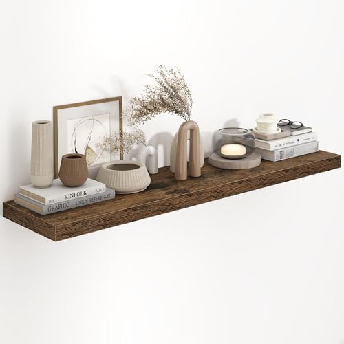 Fun Memories 48 Inch Floating Shelves, 9.3 Inch Deep Wall Shelves by FunMemories