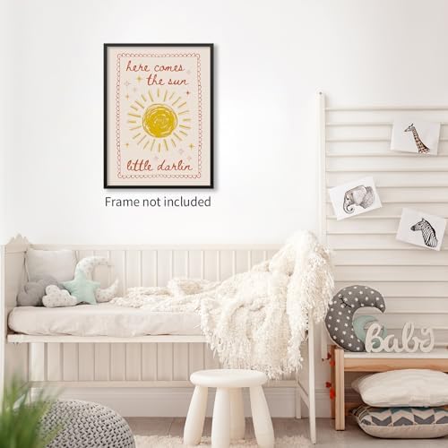 Kids Sun Canvas Wall Art Trendy Inspirational Quote Posters Here Comes The Sun - Image 6