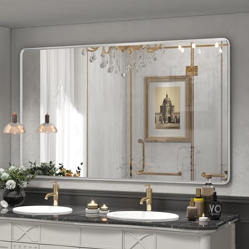 66x40 Inch Silver Framed Mirror by GOLOMO