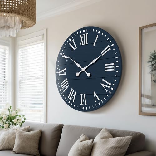 35.5" Large Wall Clock, Decorative Shiplap Clock - Image 6