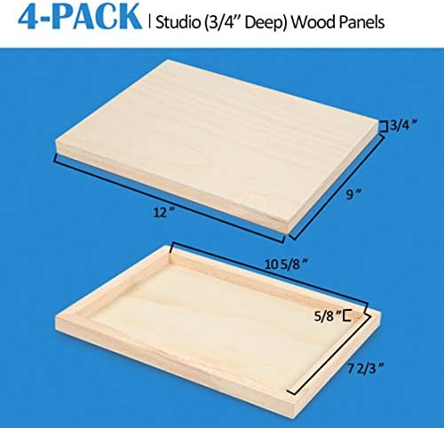 Falling in Art 4 Pack 9x12’’ Unfinished Birch Wood Panels Kit - Image 3