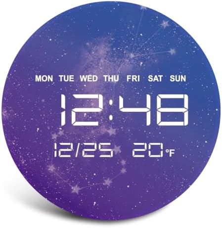 Digital Wall Clock, LED Scorpio Design, Temperature Display by HOMLOVEHOME