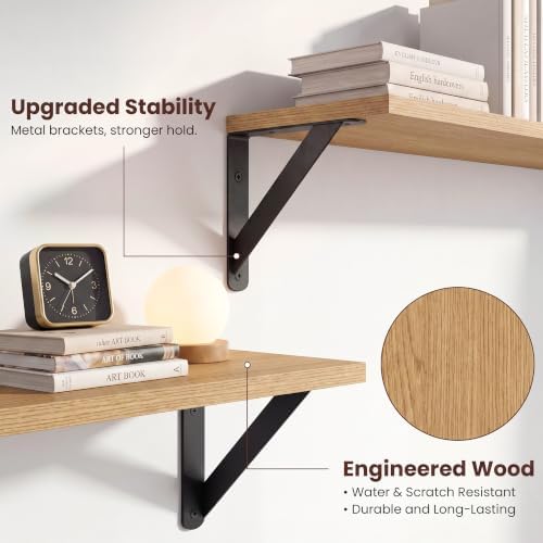 Oak Small Shelves for Wall 16x6 Inch - Image 5