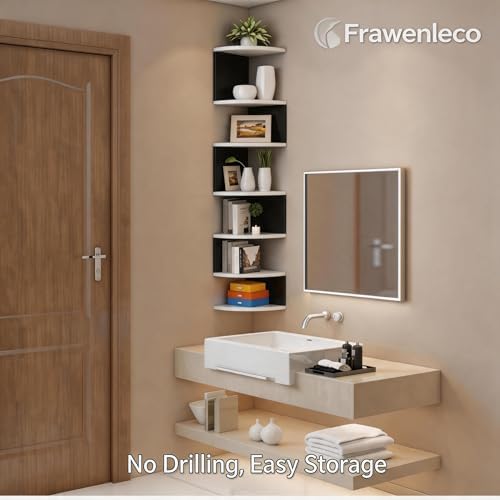 No-Drill Corner Shelf Wall Mount, 7-Tier Floating Corner Bookshelf - Image 6
