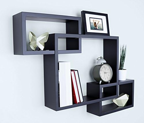 Ballucci Wooden Interweave Floating Wall Mounted Shelves, Horizontal and by Ballucci