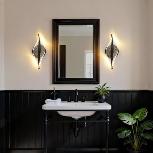 LED Wall Sconces Set of Two Battery Operated, 5000mAh USB Rechargeable Black - Image 7