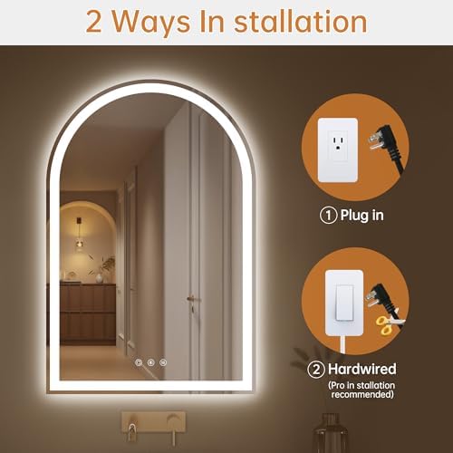 24"x36" Arched LED Lighted Bathroom Mirror - Image 6