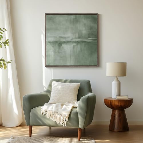 Framed Modern Green Abstract Wall Art Decor - Image 4