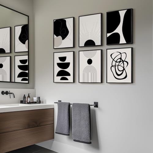 Framed Black and White Modern Abstract Wall Art - Image 5