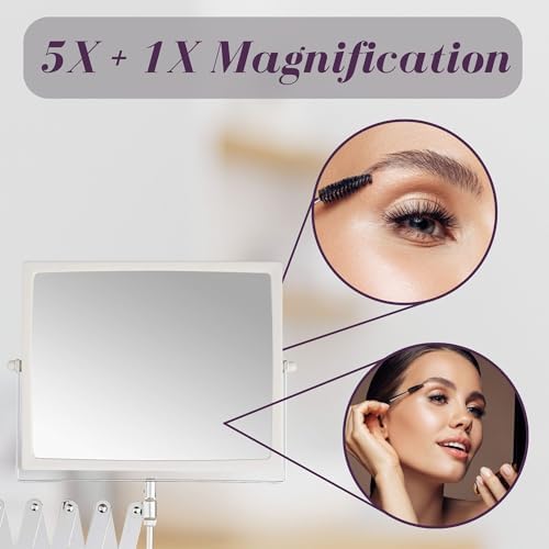 JERDON Wall-Mounted Makeup Mirror - Image 4