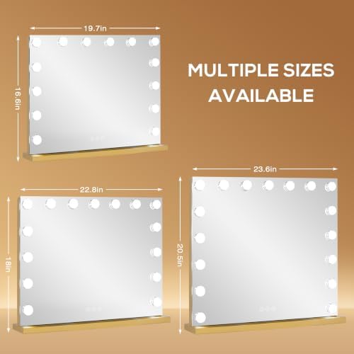 Vanity Mirror with Lights 23.6''x20.5'' Makeup Mirror with Lights Lighted Up - Image 7