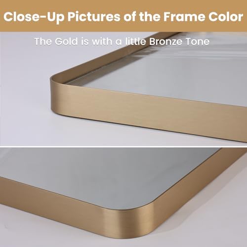 LOAAO 72"X32" Gold Bathroom Mirror - Image 3