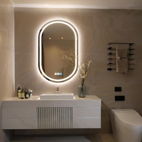 FLJ 28X36 inch Oval LED Bathroom Mirror by FLJLEDBathroomMirror